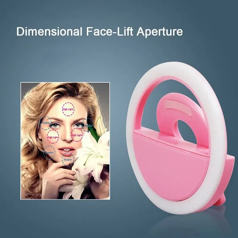 The Pink LED Light Selfie Ring.