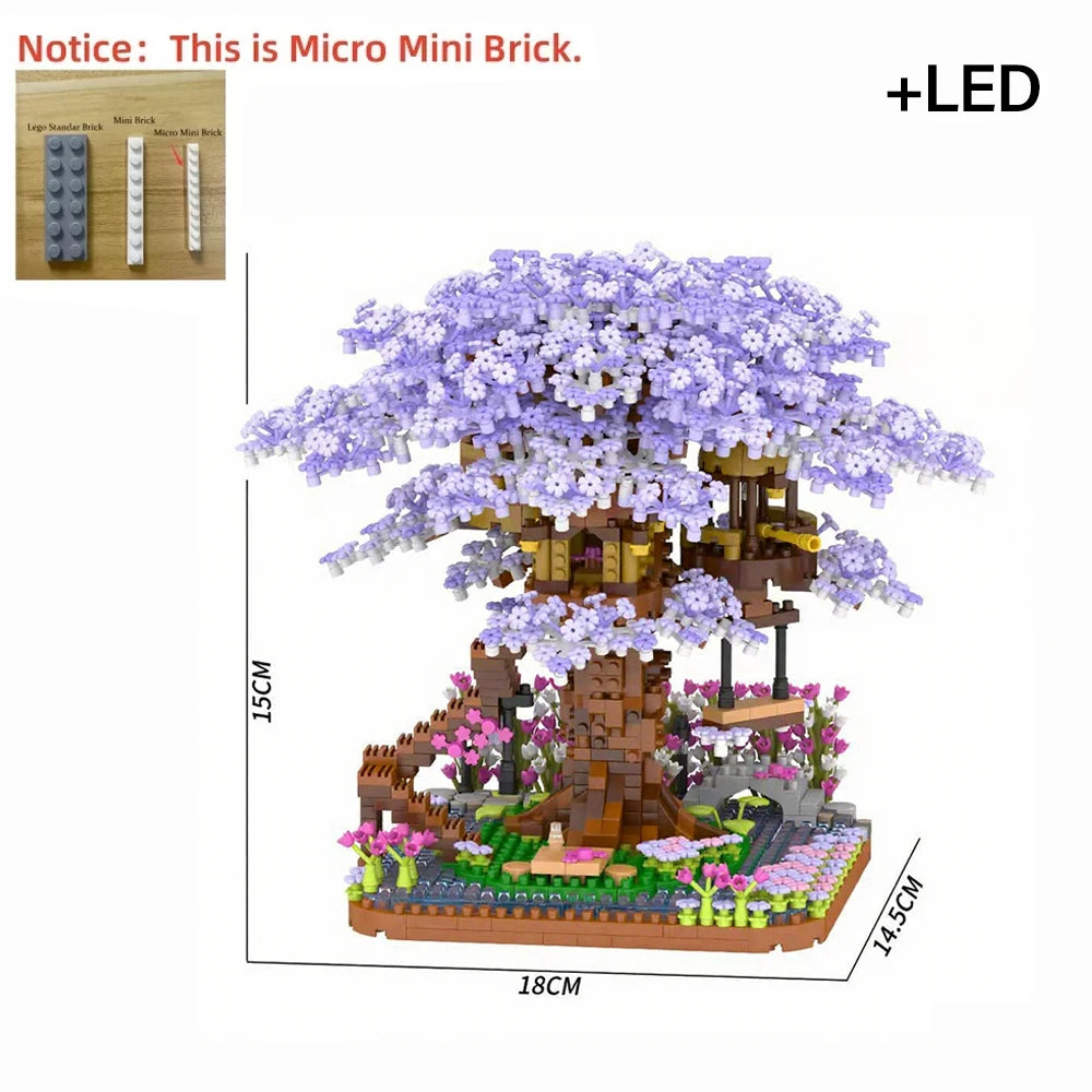 Angle of a version of the Sakura Tree with LED Lights.