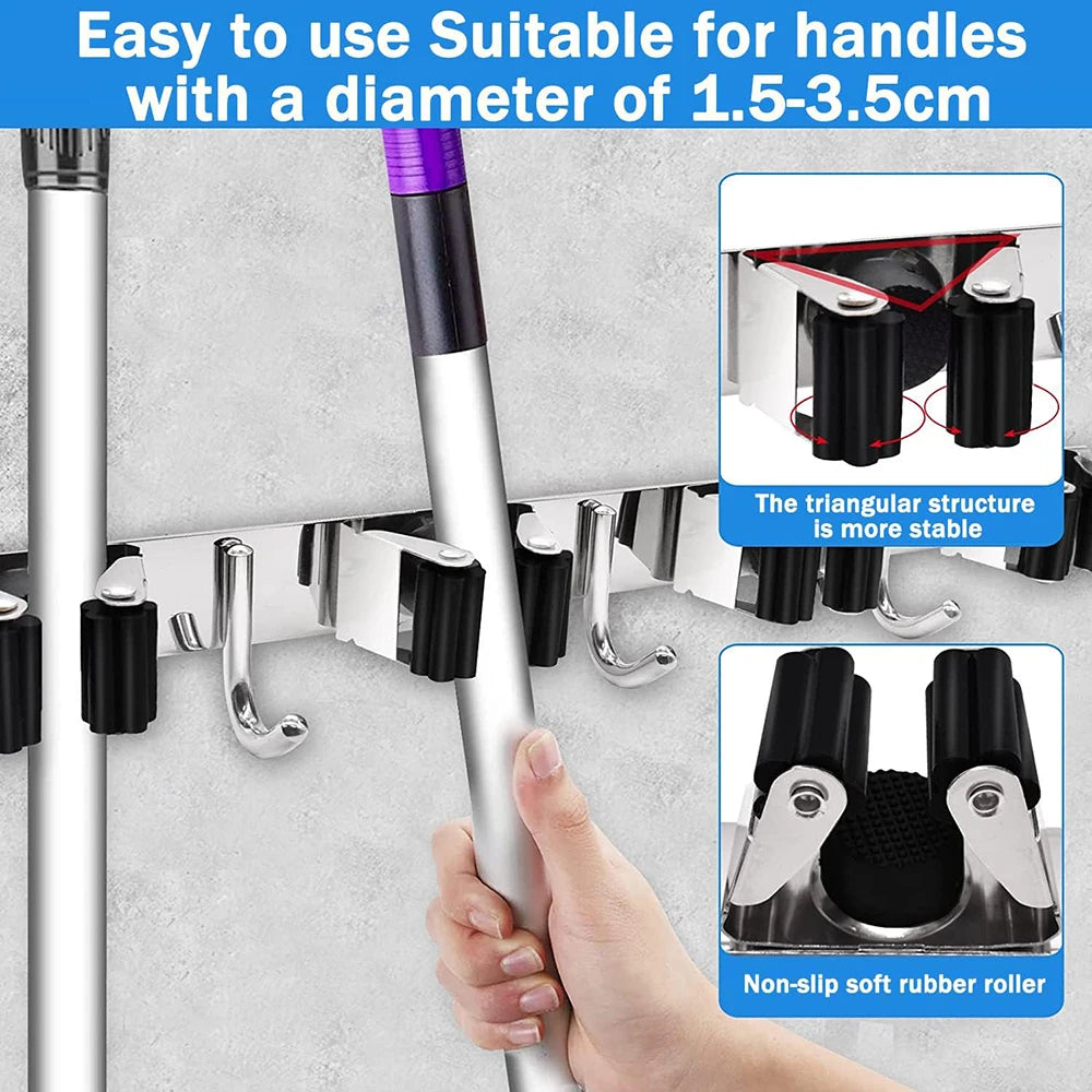 Mounting an item on the Mop and Broom Holder.