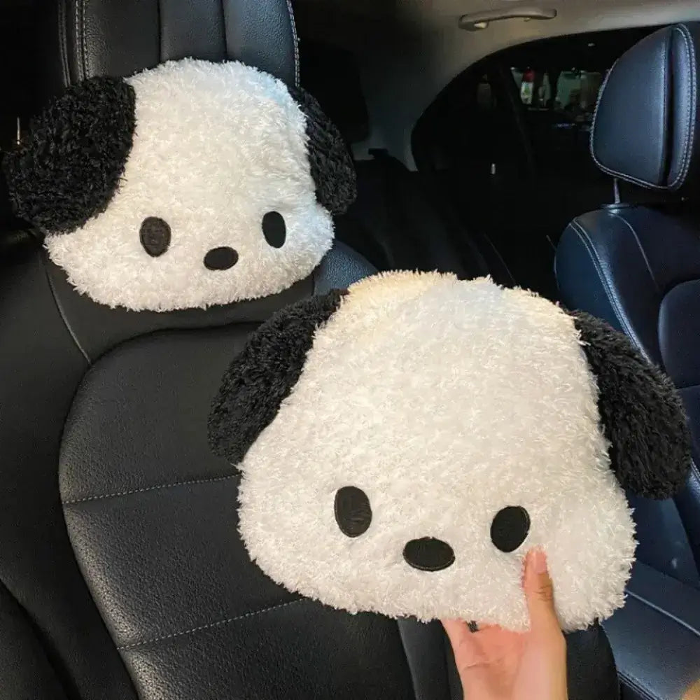 Both pieces of the Car Headrest Neck Pillow set.