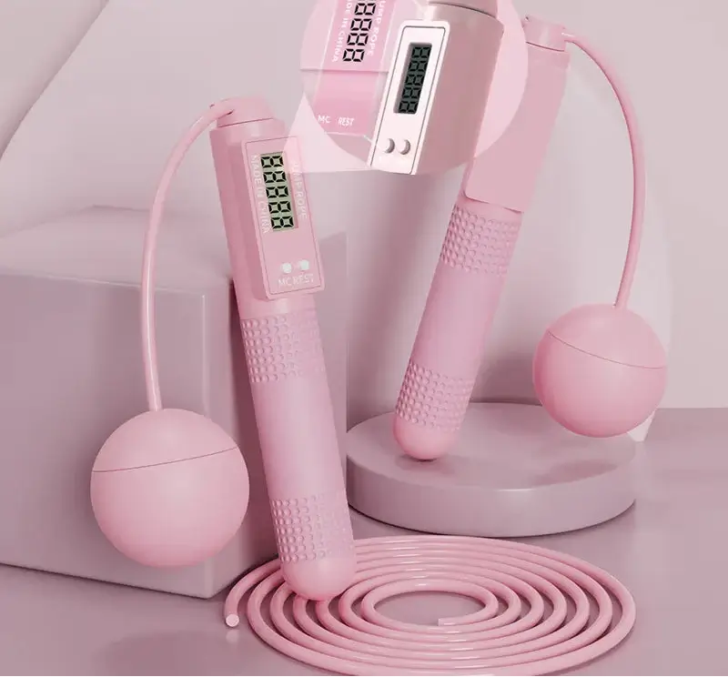 Dual purpose Pink Intelligent Counting Cordless Jump Rope.