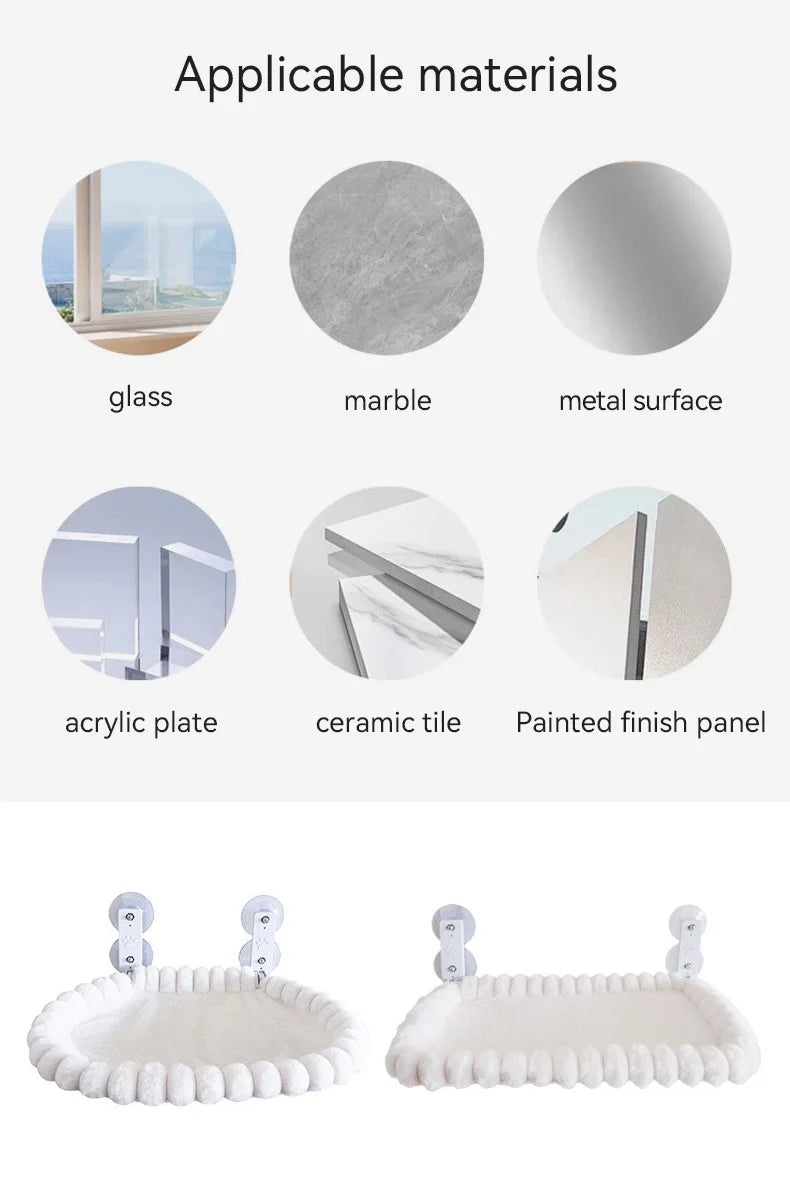 List of materials on which the Cat Window Hammock can be mounted on.