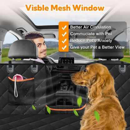 Premium Dog Car Seat Cover for Back Seat - 600D Heavy Duty