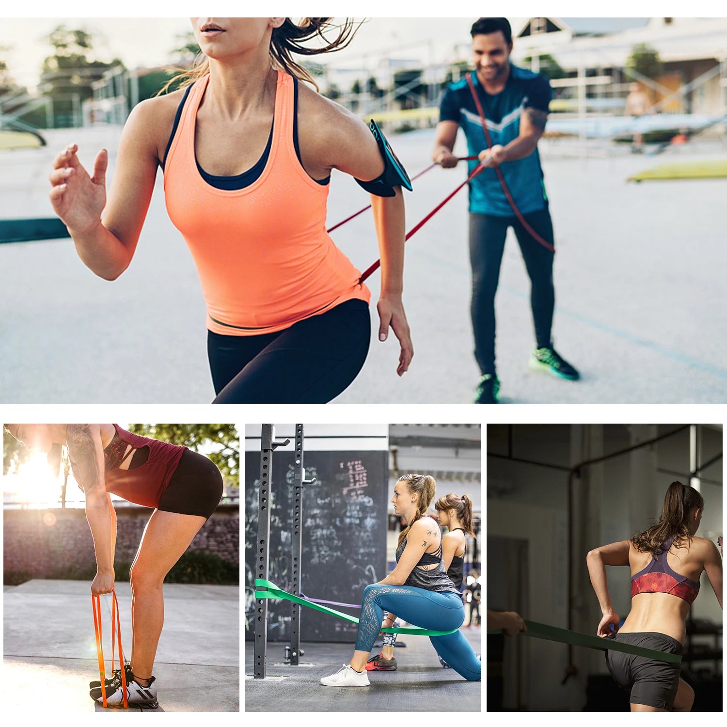 Few exercises that can be done with the Lixada Resistance Bands Set.