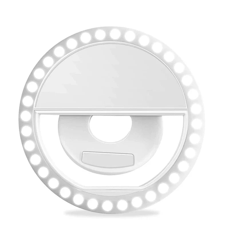 The LED Light Selfie Ring against a White Background.