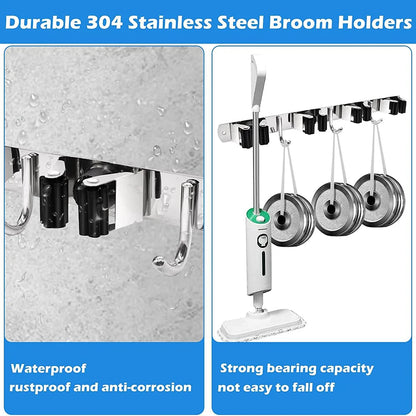 Strong, sturdy and rust-resistant Mop and Broom Holder.