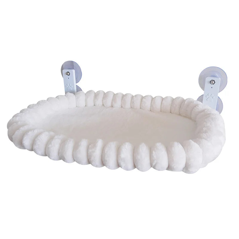 Angled image of a White Cat Window Hammock.