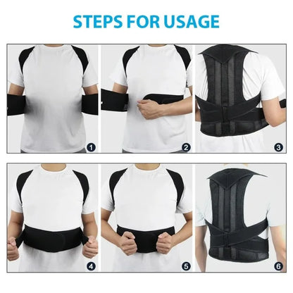 Usage instructions of the Reinforced Lumbar Posture Corrector.