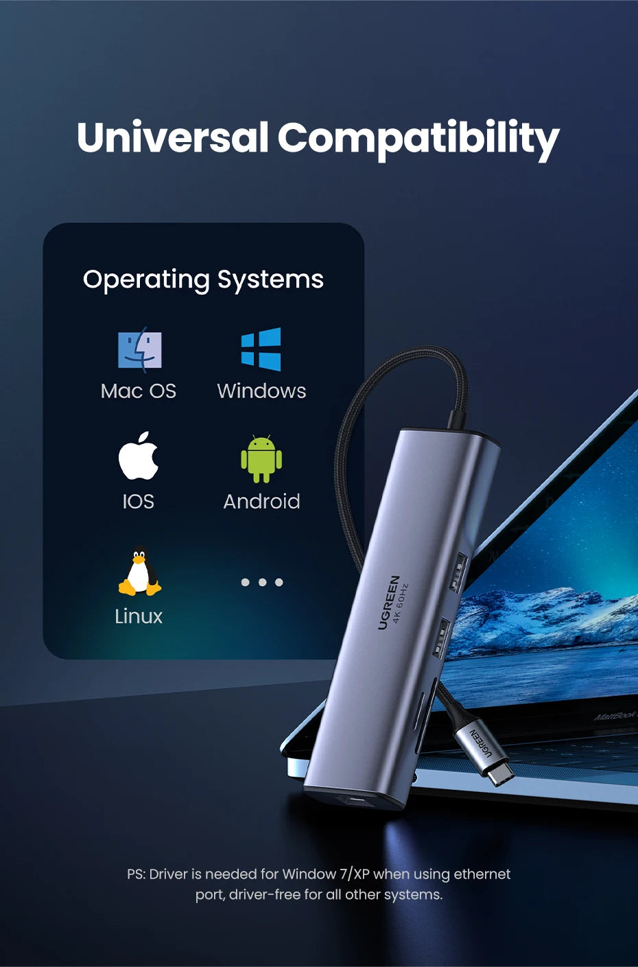 Image of the 7-In-1 Type-C 4K60Hz HDMI Hub.