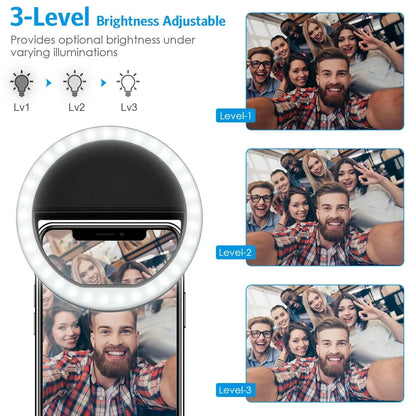 Carousel of images about the LED Light Selfie Ring.