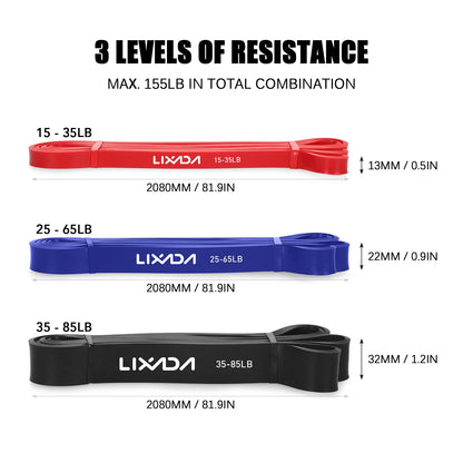 Band dimensions in the Lixada Resistance Bands Set.