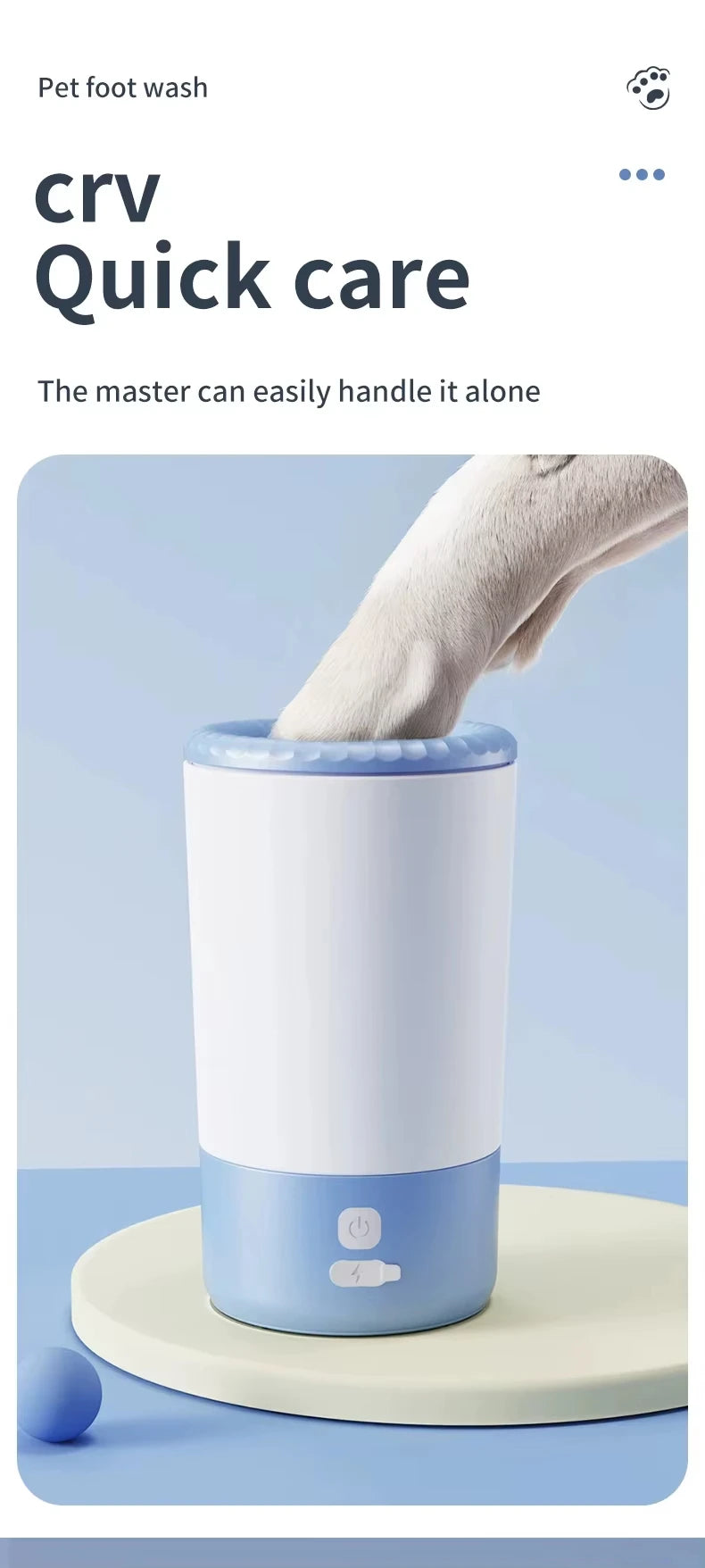 Automatic Dog Paw Cleaning Device for Small to Medium-Sized Breeds, USB Rechargeable