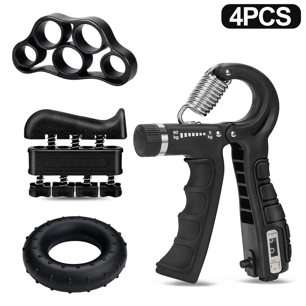 4pc set of the adjustable hand grip Strengthener.
