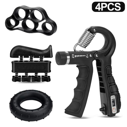4pc set of the adjustable hand grip Strengthener.