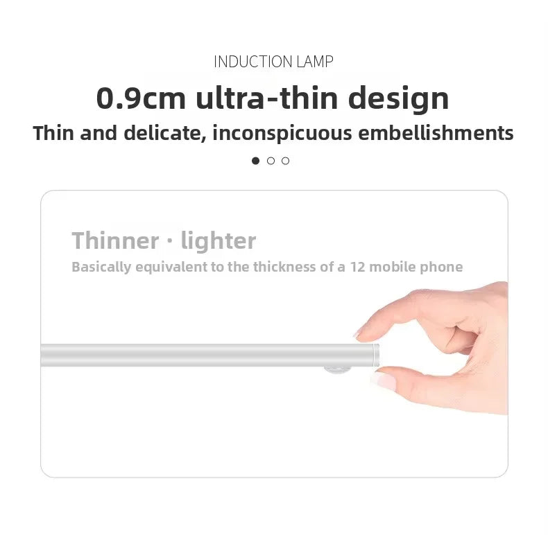 Thin design of the Rechargeable Ultra-Thin Cabinet Light.