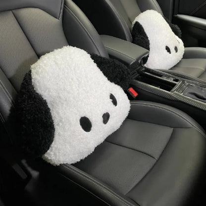 Car Headrest Neck Pillow on 2 seats of the car.
