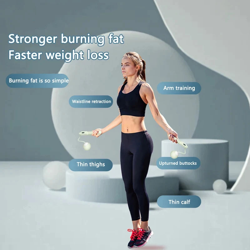Image of a person using the Intelligent Counting Cordless Jump Rope.