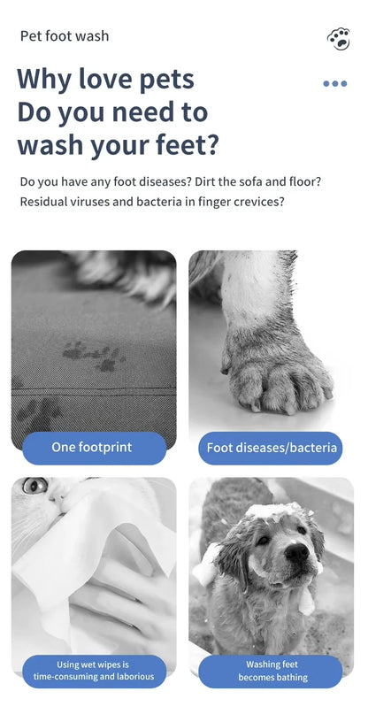 Automatic Dog Paw Cleaning Device for Small to Medium-Sized Breeds, USB Rechargeable