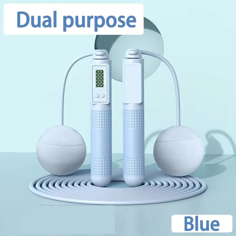 Image of the Blue Intelligent Counting Cordless Jump Rope.