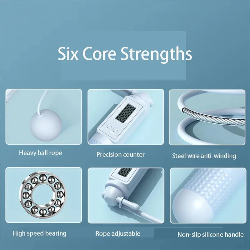 Carousel of images related to the Intelligent Counting Cordless Jump Rope.