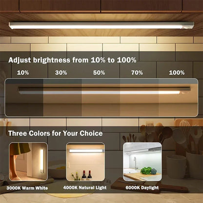 Rechargeable Ultra-Thin Cabinet Light in a wardrobe.