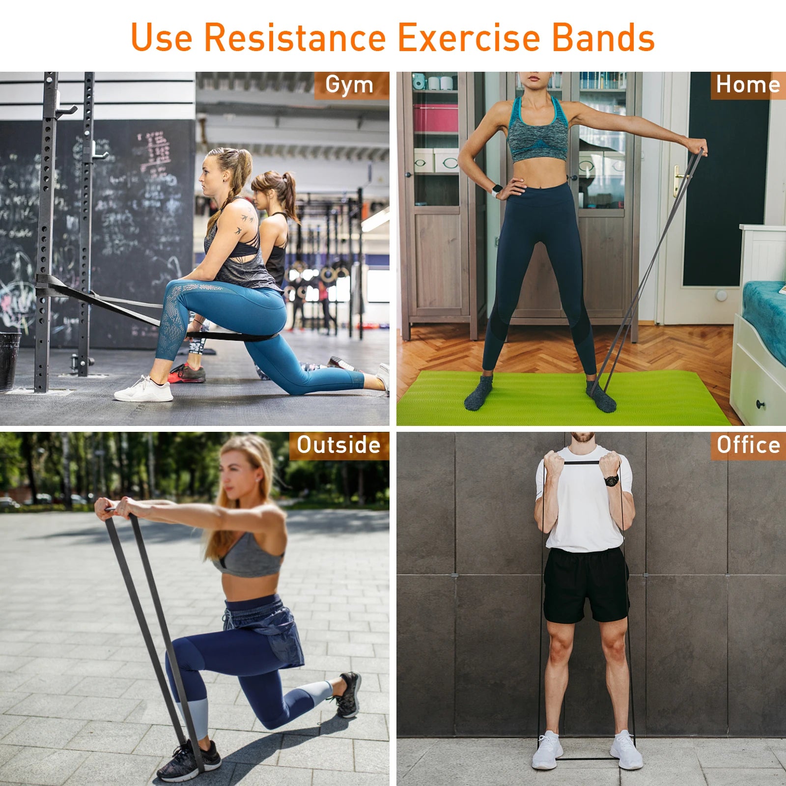Few exercises that can be done with the Lixada Resistance Bands Set.