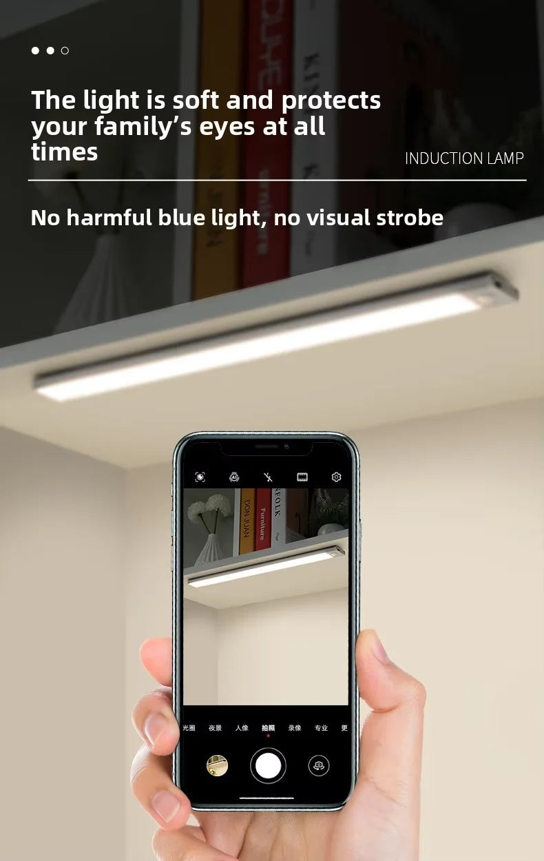 No blue light/strobe from the Rechargeable Ultra-Thin Cabinet Light.