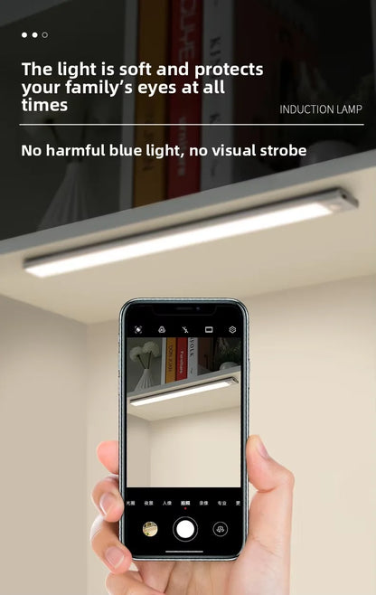 No blue light/strobe from the Rechargeable Ultra-Thin Cabinet Light.
