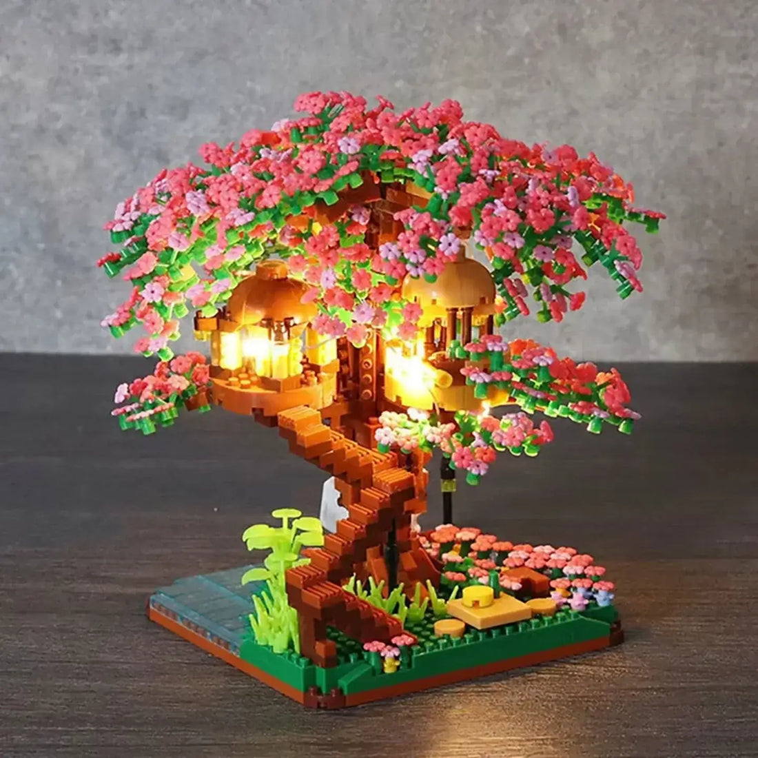 Image of the Sakura Tree with LED Lights.