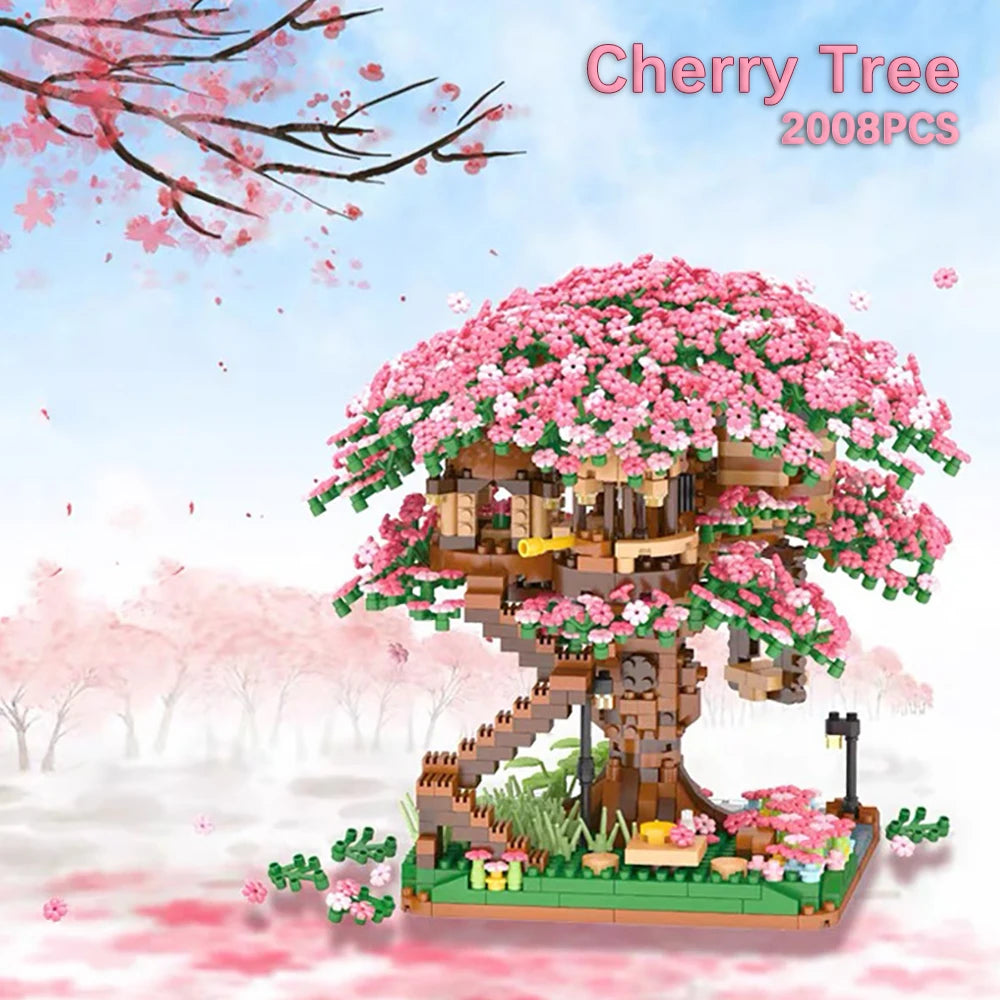 Image of the Sakura Tree with LED Lights.