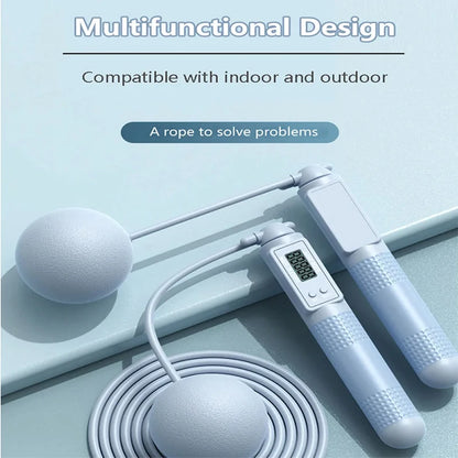 Image of the Blue Intelligent Counting Cordless Jump Rope.