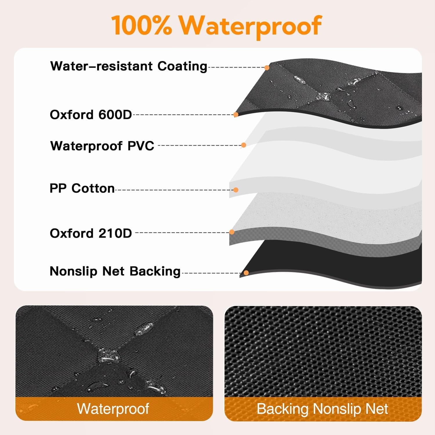 Premium Dog Car Seat Cover for Back Seat - 600D Heavy Duty