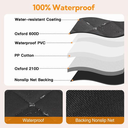 Premium Dog Car Seat Cover for Back Seat - 600D Heavy Duty
